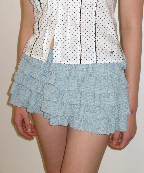 CRANK（クランク）の「CRANK／レースカンカンスカートパンツ（スカート・レディース・ホワイト/ミント/ブラック・FREE）」の16枚目の写真