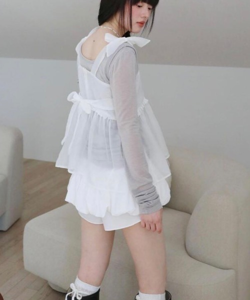 UGLY SHADOW(アグリーシャドウ)の「【Uglyshadow】PUMPKIN SKIRT PANTS / 【アグリーシャドウ】パンプキンスカートパンツ(その他パンツ・レディース・ホワイト/ブラック・S/M)」の6枚目の写真