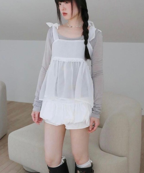 UGLY SHADOW(アグリーシャドウ)の「【Uglyshadow】PUMPKIN SKIRT PANTS / 【アグリーシャドウ】パンプキンスカートパンツ(その他パンツ・レディース・ホワイト/ブラック・S/M)」の8枚目の写真