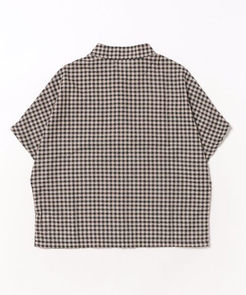 VIBGYOR(ヴィブジョー)の「FReePLACe/キッズ 5部袖チェックシャツ X12539(シャツ/ブラウス・キッズ・ブラック・120cm/130cm/140cm)」の2枚目の写真