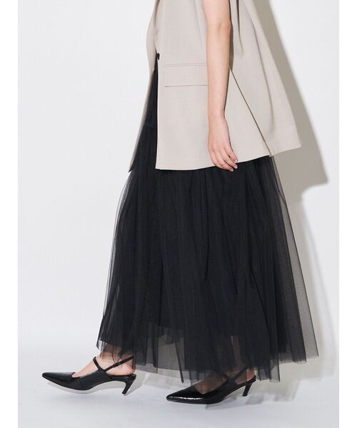 ELENDEEK(エレンディーク)の「カーブラインチュールスカート(スカート・レディース・ブラック・01/02)」の5枚目の写真