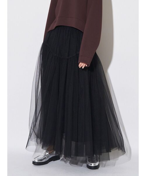 ELENDEEK(エレンディーク)の「カーブラインチュールスカート(スカート・レディース・ブラック・01/02)」の8枚目の写真