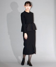 Ranerrh（ラネリ）の「ペプラムデザインフォーマルドレス【喪服・礼服】【入卒式・結婚式】【正喪服】【秋冬用】（スーツセット・レディース）」