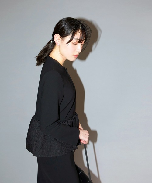 Ranerrh(ラネリ)の「ペプラムデザインフォーマルワンピース【喪服・礼服】【入卒式・結婚式】【正喪服】【春秋冬用】【入学式・卒業式】(ワンピース・レディース・ブラック・38/36/40)」の12枚目の写真