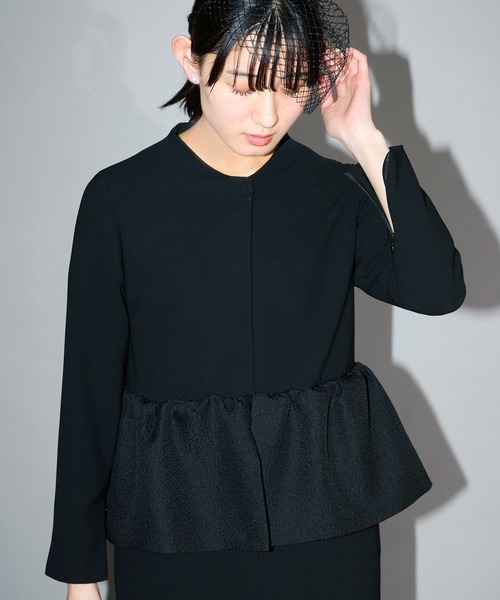 Ranerrh(ラネリ)の「ペプラムデザインフォーマルワンピース【喪服・礼服】【入卒式・結婚式】【正喪服】【春秋冬用】【入学式・卒業式】(ワンピース・レディース・ブラック・38/36/40)」の6枚目の写真