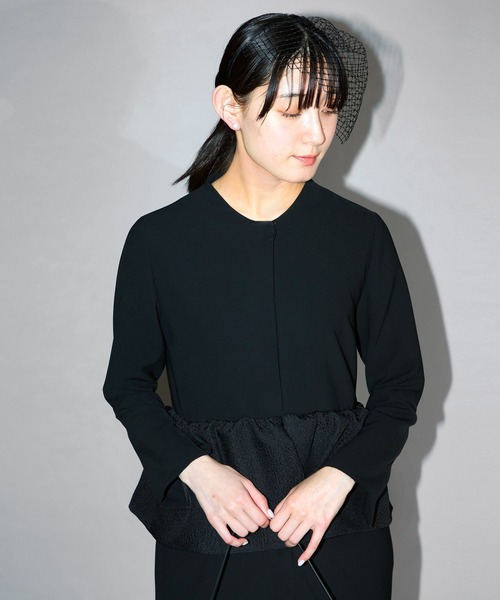 Ranerrh(ラネリ)の「ペプラムデザインフォーマルワンピース【喪服・礼服】【入卒式・結婚式】【正喪服】【春秋冬用】【入学式・卒業式】(ワンピース・レディース・ブラック・38/36/40)」の7枚目の写真