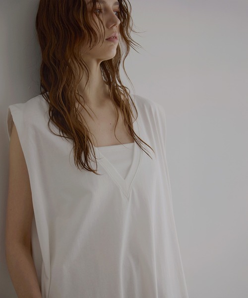 MIELI INVARIANT(ミエリインヴァリアント)の「Cotton 2way Summer Onepiece(ワンピース・レディース・ホワイト/ブラック・FREE)」の4枚目の写真