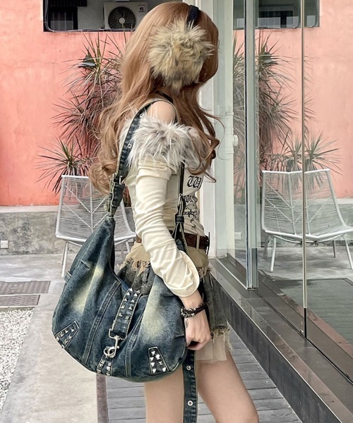 お纏めリクエスト＊ロラライハリス♡ブラックWデニム絞りバッグ