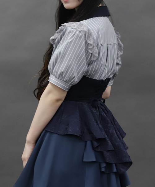 axes femme POETIQUE(アクシーズファムポエティック)の「ジャカードホルターベスト(ベスト・レディース・ブラック/キナリ/ネイビー・MEDIUM)」の8枚目の写真