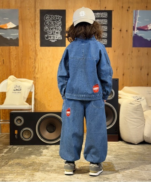 GROOVY COLORS（グルービーカラーズ）の「8oz Denim APPLE GRVY Pants（デニムパンツ・キッズ・ブルー・145/135）」の6枚目の写真