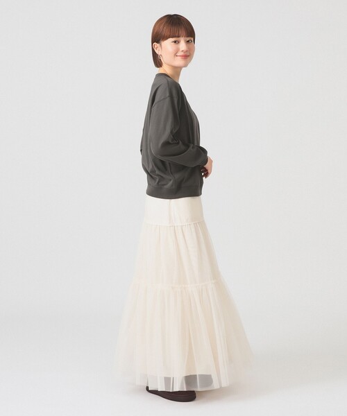 DANTON(ダントン)の「DANTON / SOLID SWEATSHIRT(スウェット・レディース・オフホワイト/チャコールグレー・SMALL/MEDIUM)」の4枚目の写真