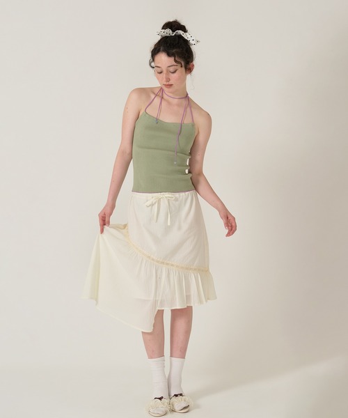 トップス Tina:Jojun セール】カシュクール風 レーストップス TINA：JOJUN（Tシャツ