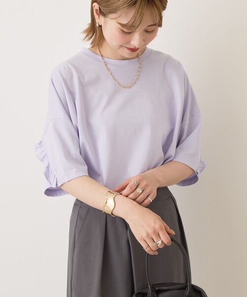 AMERICAN HOLIC(アメリカンホリック)の「バックフリルラウンドカットプルオーバー(Tシャツ/カットソー・レディース・ブルー系その他6/ラベンダー/チャコールグレー/オフホワイト/ブラウン・M/L)」の18枚目の写真