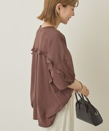 Tシャツ/カットソー（ブラウン/茶色系・フリル）ファッション