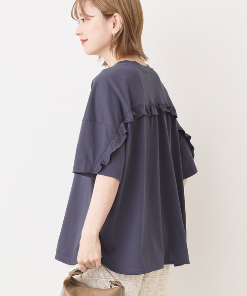 AMERICAN HOLIC(アメリカンホリック)の「バックフリルラウンドカットプルオーバー(Tシャツ/カットソー・レディース・ブルー系その他6/ラベンダー/チャコールグレー/オフホワイト/ブラウン・M/L)」の3枚目の写真
