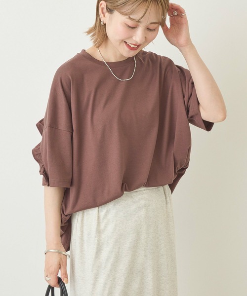 AMERICAN HOLIC(アメリカンホリック)の「バックフリルラウンドカットプルオーバー(Tシャツ/カットソー・レディース・ブルー系その他6/ラベンダー/チャコールグレー/オフホワイト/ブラウン・M/L)」の7枚目の写真