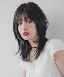 Brightlele(ブライトララ)の「 ミアハッシュカット 」 ウィッグ 自然 ミディアム ウルフ セミロング 韓国(ウィッグ)