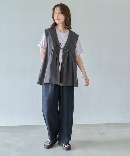 MAXMARA STUDIO アウトレット●GARYリネン混ストレートパンツ MAXMARA STUDIO アウトレット○GARYリネン混ストレートパンツ