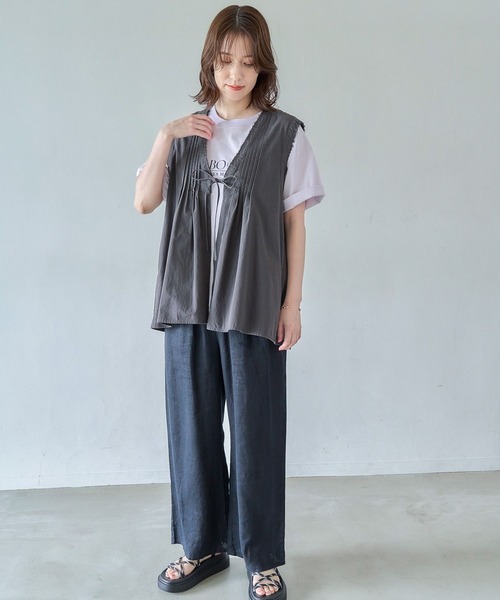 セール】【リネン100%】ストレートパンツ[プラスサイズあり]（その他