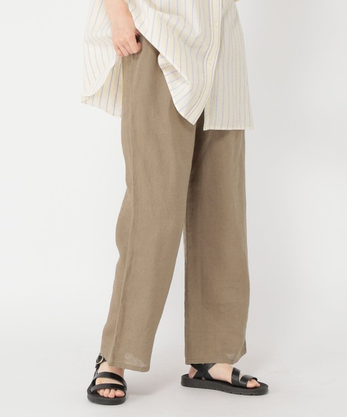 MAXMARA STUDIO アウトレット●GARYリネン混ストレートパンツ リネン100%】ストレートパンツ[プラスサイズあり]（その他パンツ