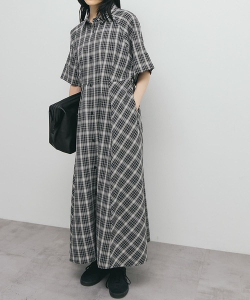 セール】チェックWIDEフレアワンピース（ワンピース）｜KBF