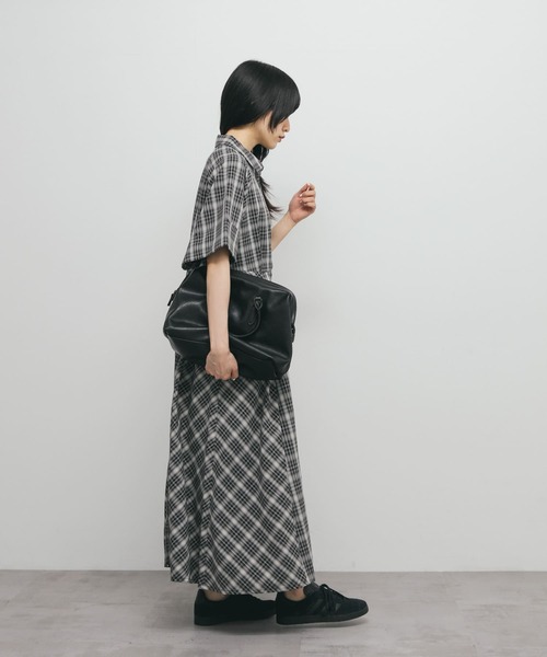 KBF（ケイビーエフ）の「チェックWIDEフレアワンピース（ワンピース・レディース・ブルー系その他/ブラック系その他・ONE）」の7枚目の写真
