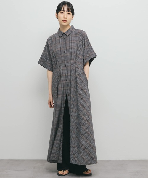 KBF（ケイビーエフ）の「チェックWIDEフレアワンピース（ワンピース・レディース・ブルー系その他/ブラック系その他・ONE）」の10枚目の写真