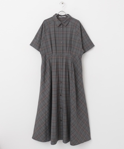 KBF（ケイビーエフ）の「チェックWIDEフレアワンピース（ワンピース・レディース・ブルー系その他/ブラック系その他・ONE）」の16枚目の写真