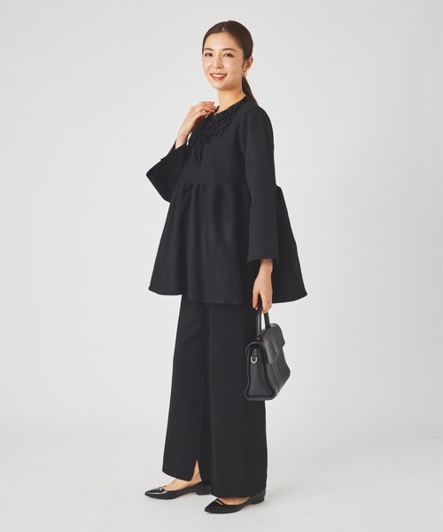 ever closet(エバークローゼット)の「ペプラムニット ジャケット(カーディガン/ボレロ・レディース・ブラック/グレー・F)」の3枚目の写真
