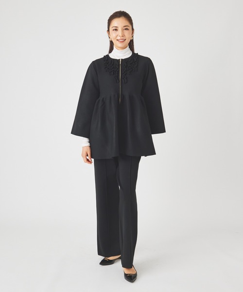 ever closet(エバークローゼット)の「ペプラムニット ジャケット(カーディガン/ボレロ・レディース・ブラック/グレー・F)」の4枚目の写真