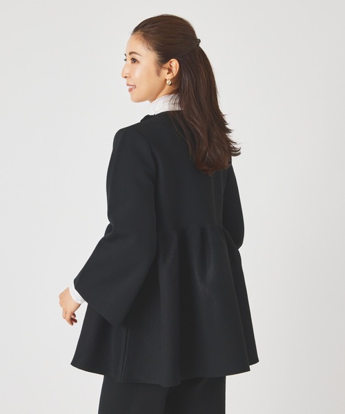 ever closet(エバークローゼット)の「ペプラムニット ジャケット(カーディガン/ボレロ・レディース・ブラック/グレー・F)」の5枚目の写真