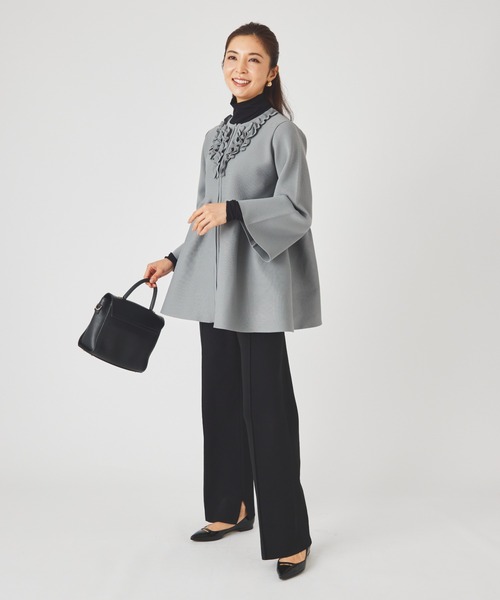 ever closet(エバークローゼット)の「ペプラムニット ジャケット(カーディガン/ボレロ・レディース・ブラック/グレー・F)」の6枚目の写真