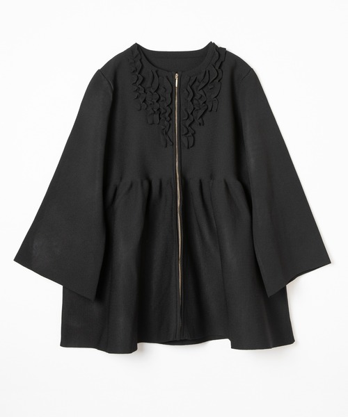 ever closet(エバークローゼット)の「ペプラムニット ジャケット(カーディガン/ボレロ・レディース・ブラック/グレー・F)」の9枚目の写真