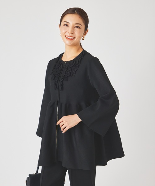 ever closet(エバークローゼット)の「ペプラムニット ジャケット(カーディガン/ボレロ・レディース・ブラック/グレー・F)」の13枚目の写真