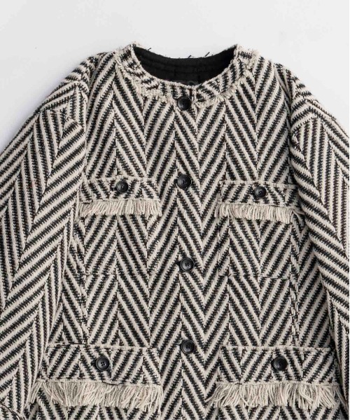 Fringe Tweed Jacket Coat/フリンジツイードジャケットコート