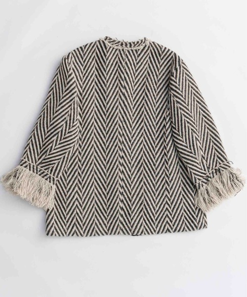 Fringe Tweed Jacket Coat/フリンジツイードジャケットコート