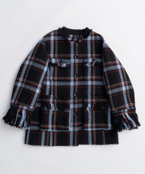 ジャケット・アウター Fringe tweed Jacket 25AUTUMN PRE-ORDER】Fringe Tweed Jacket Coat