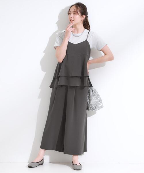 DRESKIP（ドレスキップ）の「【セットアップ可/ひんやり】下半身カバーにも タックスカーチョ（その他パンツ・レディース・ブルー/チャコールグレー/ダークブラウン・04/03/02/01）」の7枚目の写真