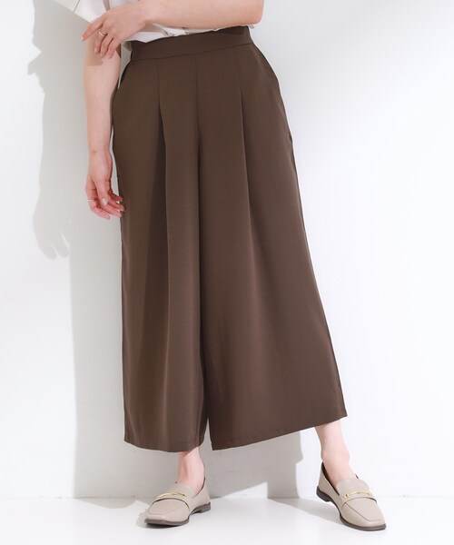 DRESKIP（ドレスキップ）の「【セットアップ可/ひんやり】下半身カバーにも タックスカーチョ（その他パンツ・レディース・ブルー/チャコールグレー/ダークブラウン・04/03/02/01）」の9枚目の写真