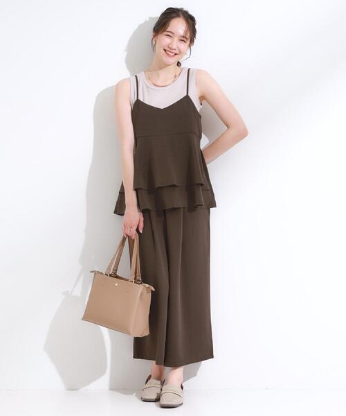 DRESKIP（ドレスキップ）の「【セットアップ可/ひんやり】下半身カバーにも タックスカーチョ（その他パンツ・レディース・ブルー/チャコールグレー/ダークブラウン・04/03/02/01）」の13枚目の写真