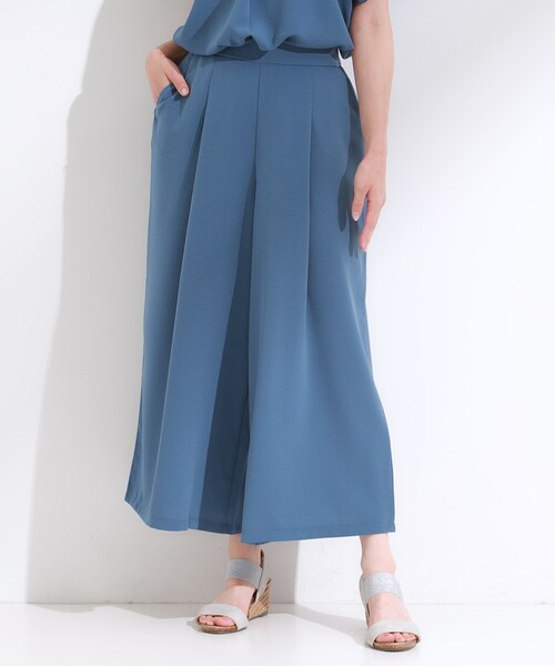 DRESKIP（ドレスキップ）の「【セットアップ可/ひんやり】下半身カバーにも タックスカーチョ（その他パンツ・レディース・ブルー/チャコールグレー/ダークブラウン・04/03/02/01）」の15枚目の写真