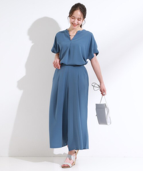 DRESKIP（ドレスキップ）の「【セットアップ可/ひんやり】下半身カバーにも タックスカーチョ（その他パンツ・レディース・ブルー/チャコールグレー/ダークブラウン・04/03/02/01）」の17枚目の写真