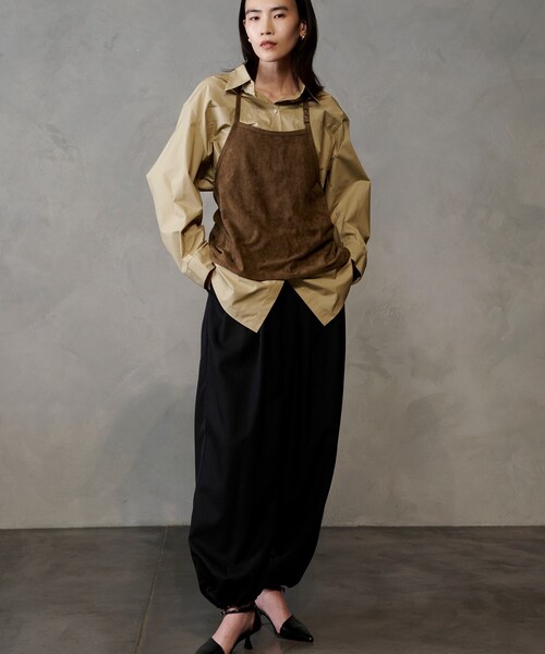 GALLEST（ギャレスト）の「ウエストギャザーパンツ（その他パンツ・レディース・ブラック/ボルドー・38/34）」の2枚目の写真