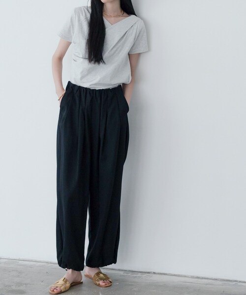 GALLEST（ギャレスト）の「ウエストギャザーパンツ（その他パンツ・レディース・ブラック/ボルドー・38/34）」の20枚目の写真