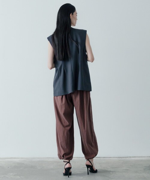 GALLEST（ギャレスト）の「ウエストギャザーパンツ（その他パンツ・レディース・ブラック/ボルドー・38/34）」の10枚目の写真