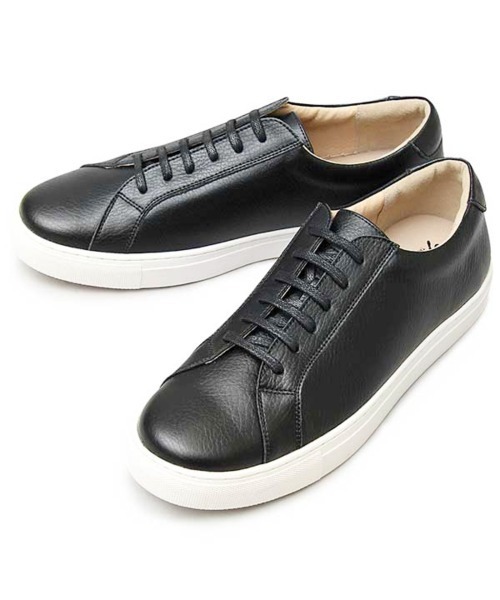 BACKYARD FAMILY(バックヤードファミリー)の「glabella Split Leather Sneakers(スニーカー・メンズ・ブラック/ブラック系その他/ホワイト・25cm/26cm/27cm)」の2枚目の写真