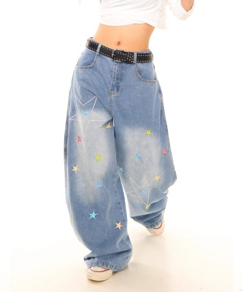 Ressaca(レサーカ)の「スター刺繍ロゴワイドシルエットデニムパンツ(デニムパンツ・レディース・ブルー・S/M)」の10枚目の写真