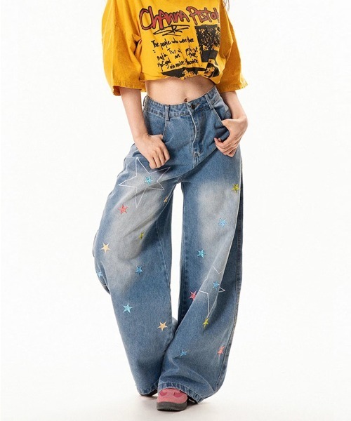 Ressaca(レサーカ)の「スター刺繍ロゴワイドシルエットデニムパンツ(デニムパンツ・レディース・ブルー・S/M)」の18枚目の写真