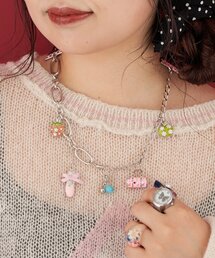 CIAOPANIC | 【Me＋Me/ミープラスミー】ベロアリボンミックスチャームネックレス(ネックレス)