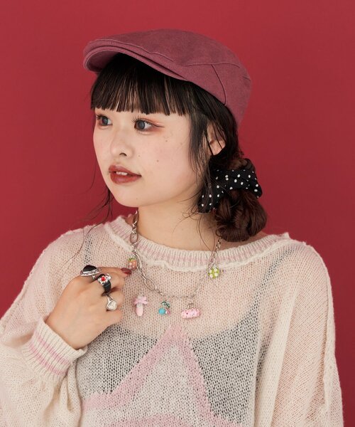 CIAOPANIC（チャオパニック）の「【Me＋Me/ミープラスミー】ベロアリボンミックスチャームネックレス（ネックレス・レディース・シルバー・ONE SIZE）」の3枚目の写真